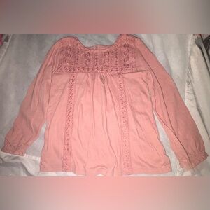 Little Girls Old Navy Soft Peach Knit Long Sleeve Top Size 6-7